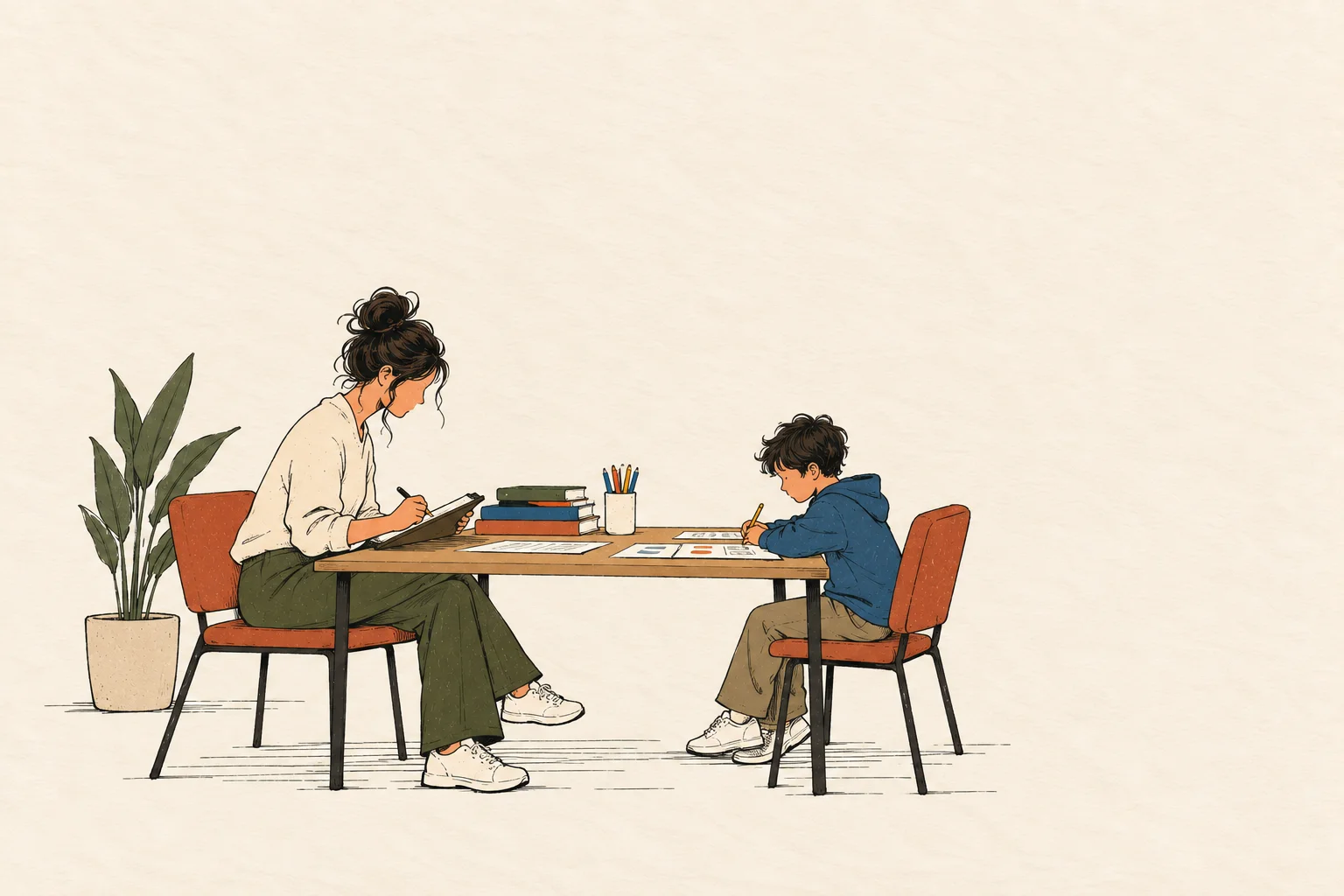 Illustration of a psychological testing session